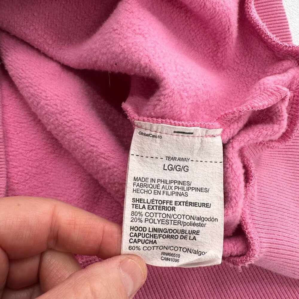 Under Armour Pink Pullover Hoodie Sweatshirt Large Barbie Athletic Logo Fleece - Picture 6 of 9